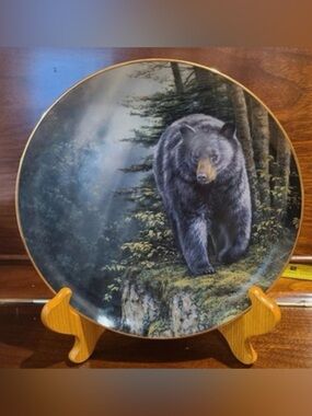 Wild Wings Rocky Outcrop Black Bear Collector Plate Print #253